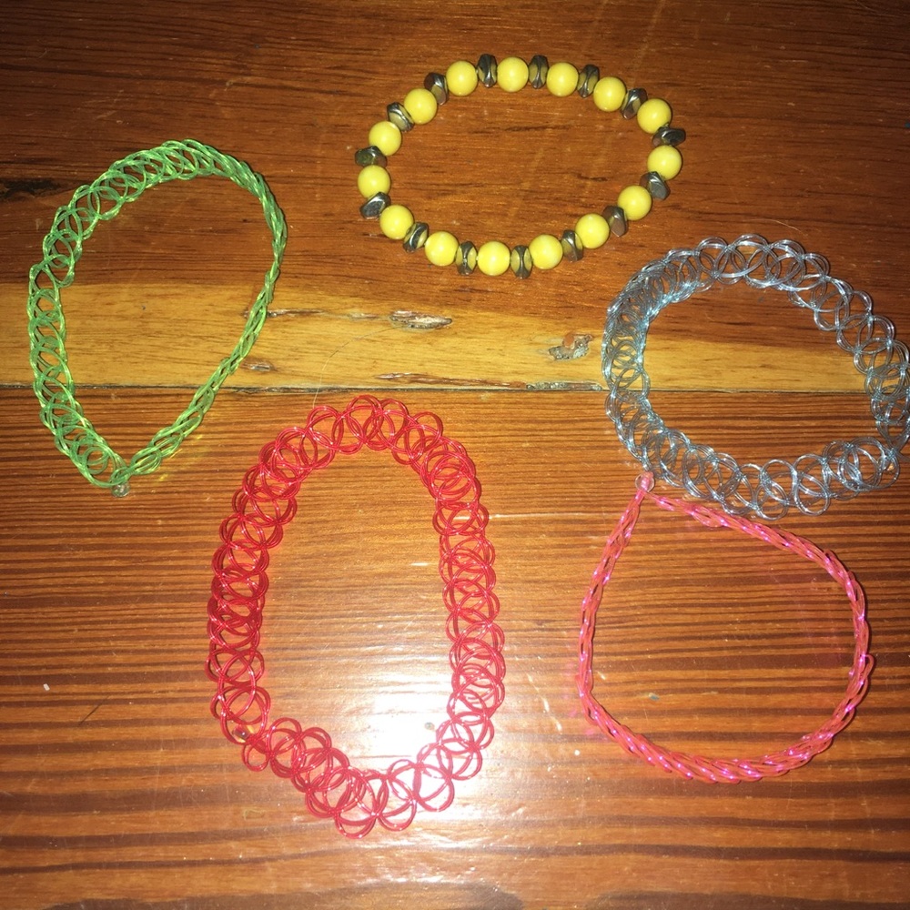 Youthful Rainbow Chokers & Bracelet